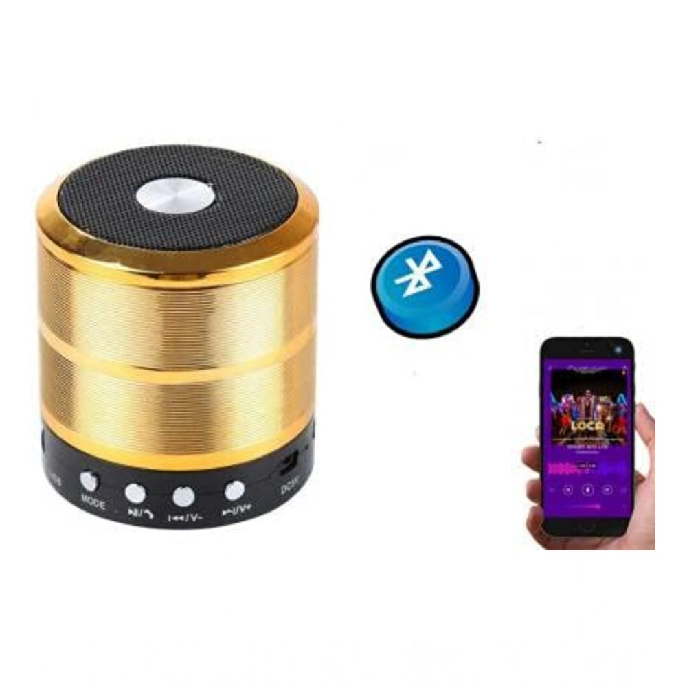 Amfyn Plastic Rubber Wireless WS887 Bluetooth Speaker (Gold)