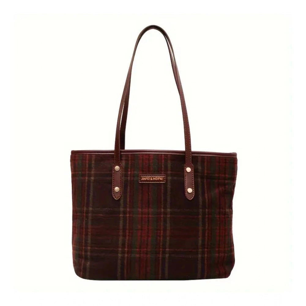 Amfyn Women's Woolen  Medium Shoulder Zipper Handbag (Red)