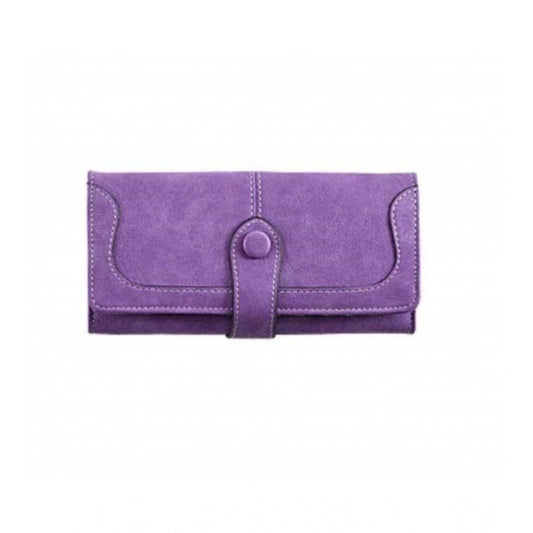 Amfyn Women's Faux Leather Medium Snap Button Wallet (Purple)