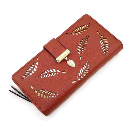 Amfyn Women's Faux Leather Medium Snap Button Wallet (Brown)