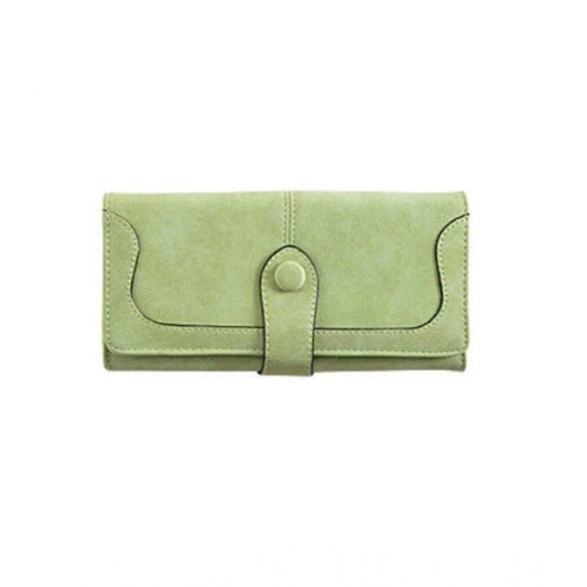 Amfyn Women's Faux Leather Medium Snap Button Wallet (Green)