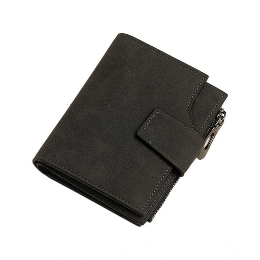 Amfyn Women's Vegan Leather Small Zipper Wallet (Black)