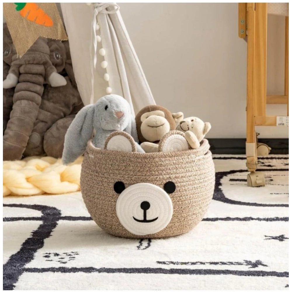 Amfyn Cotton Bear Shaped Storage Baskets Pack of 1 (Mix)