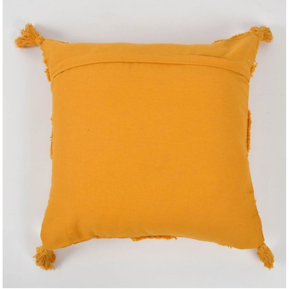 Amfyn Cotton Tufted Cushion Pillow Cover 16x16 Inch Pack of 2 (Yellow)