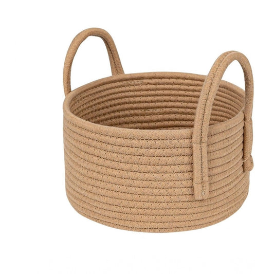 Amfyn Cotton Round Storage Rope Woven Baskets Pack of 2 (Beige)