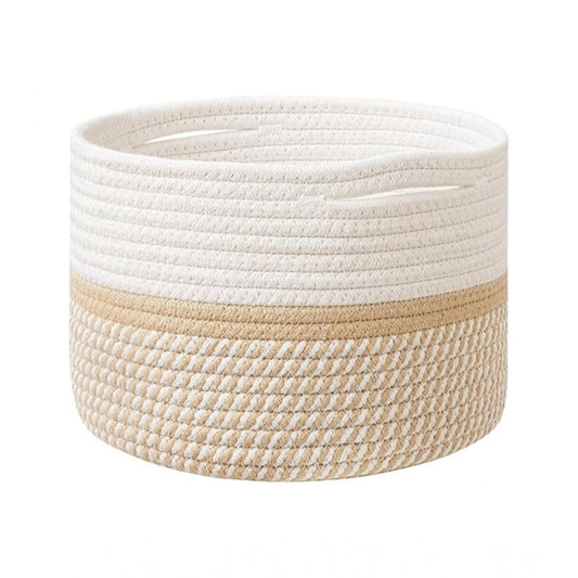 Amfyn Cotton Storage Rope Woven Baskets 9x7 Inch Pack of 1 (Beige)