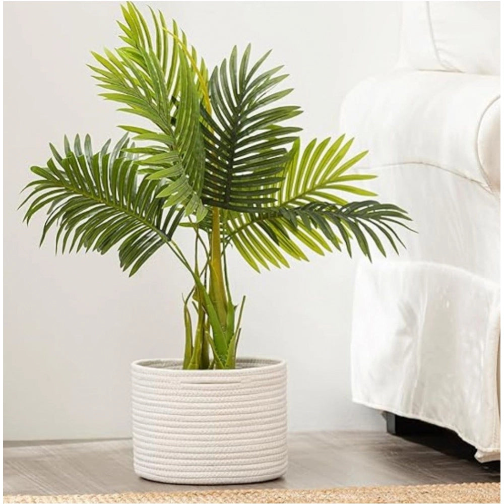 Amfyn Cotton Storage Rope Woven Baskets 9x7 Inch Pack of 1 (White)