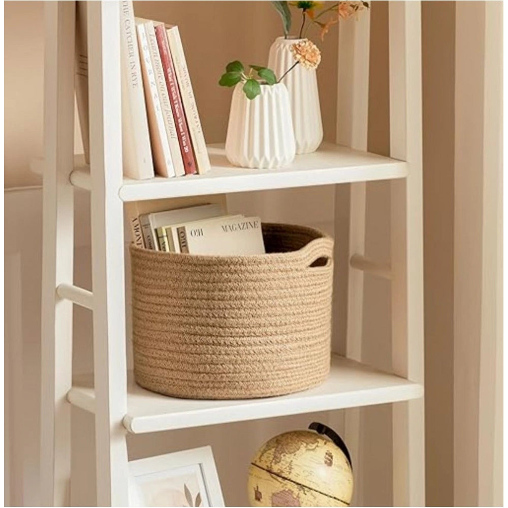 Amfyn Cotton Storage Rope Woven Baskets 9x7 Inch Pack of 1 (Beige)