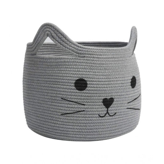 Amfyn Cotton Large Storage Cat Basket 15x11 Inch Pack of 1 (Grey)