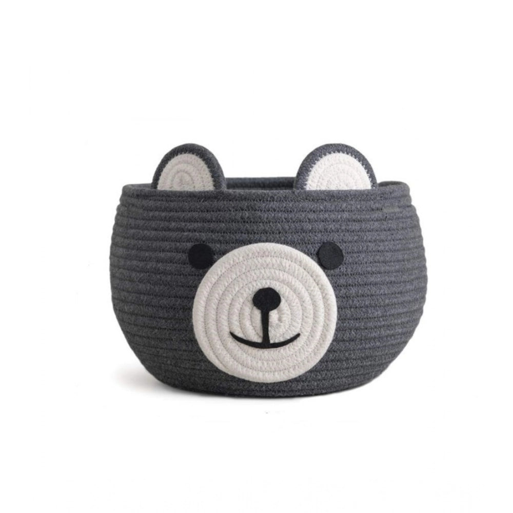Amfyn Cotton Bear Shaped Storage Baskets Pack of 1 (Grey)