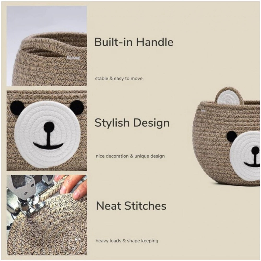 Amfyn Cotton Bear Shaped Storage Baskets Pack of 1 (Mix)
