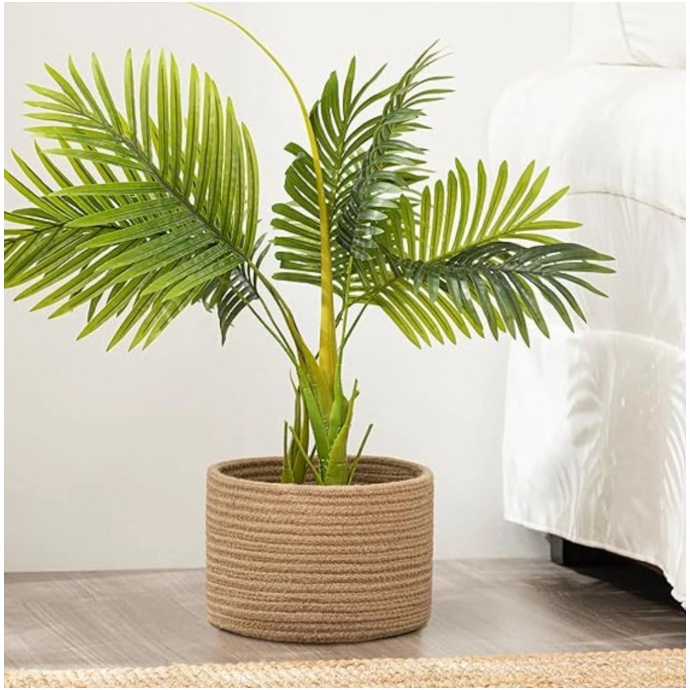 Amfyn Cotton Storage Rope Woven Baskets 9x7 Inch Pack of 1 (Beige)