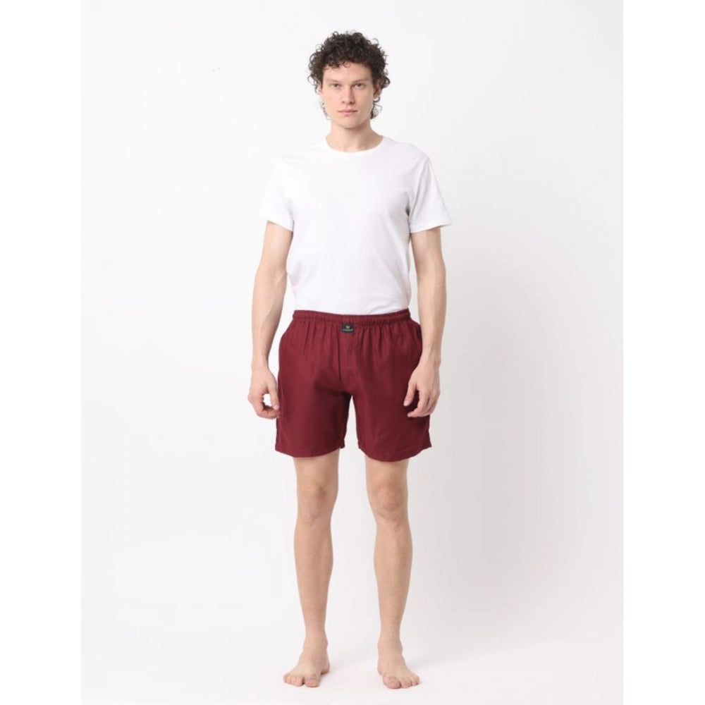 Amfyn Pack_of_2 Men's Polycotton Solid Boxer Shorts (Multicolor)