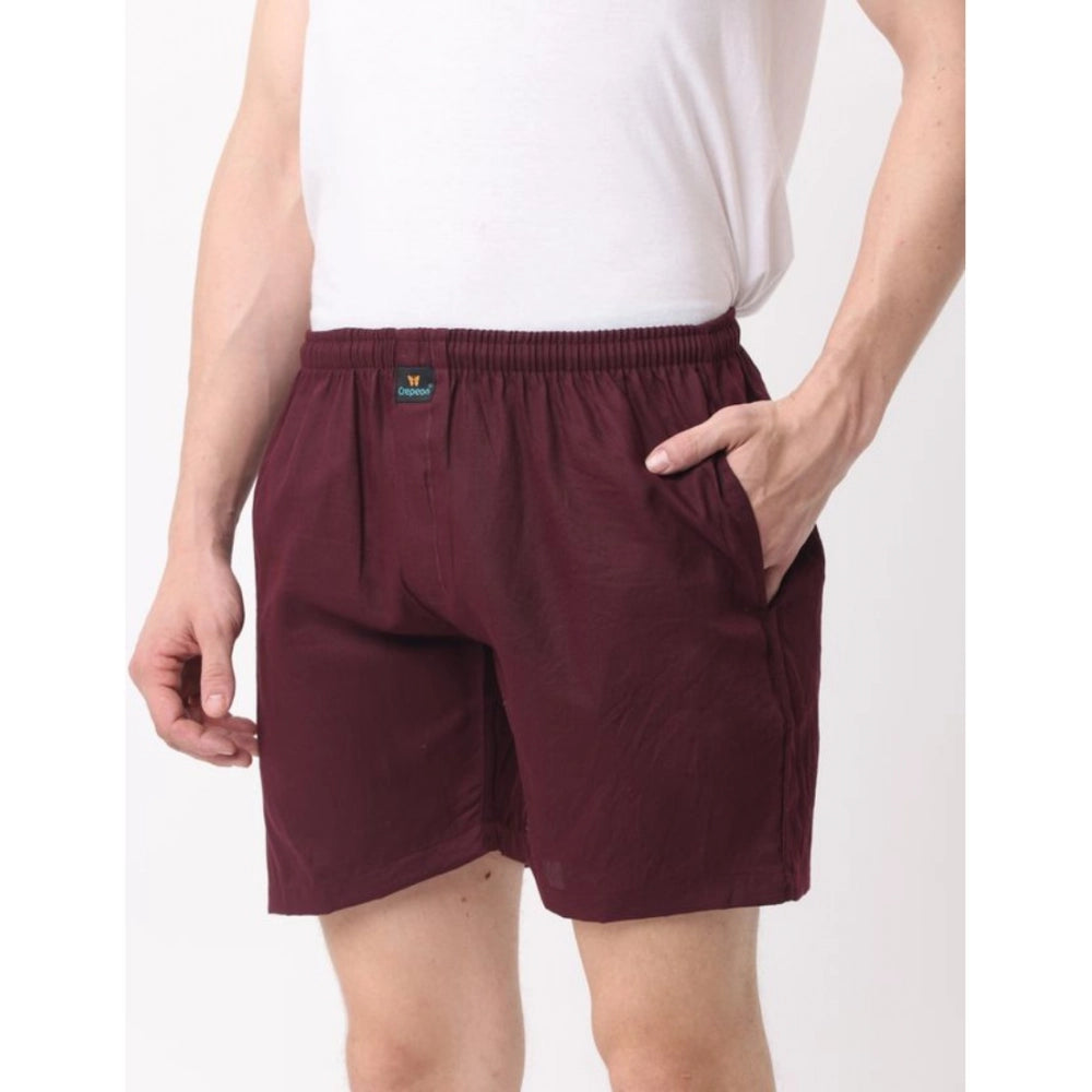 Amfyn Pack_of_2 Men's Polycotton Solid Boxer Shorts (Multicolor)