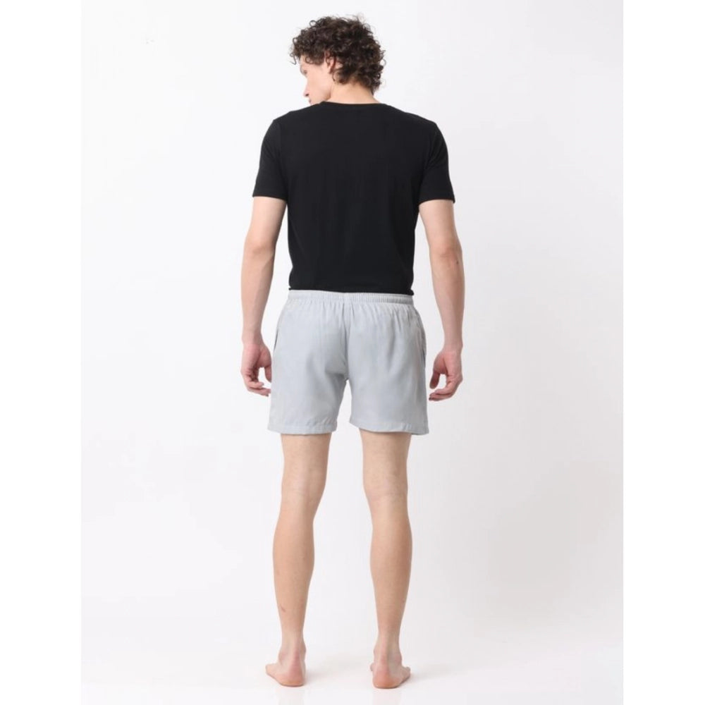 Amfyn Pack_of_2 Men's Polycotton Solid Boxer Shorts (Multicolor)