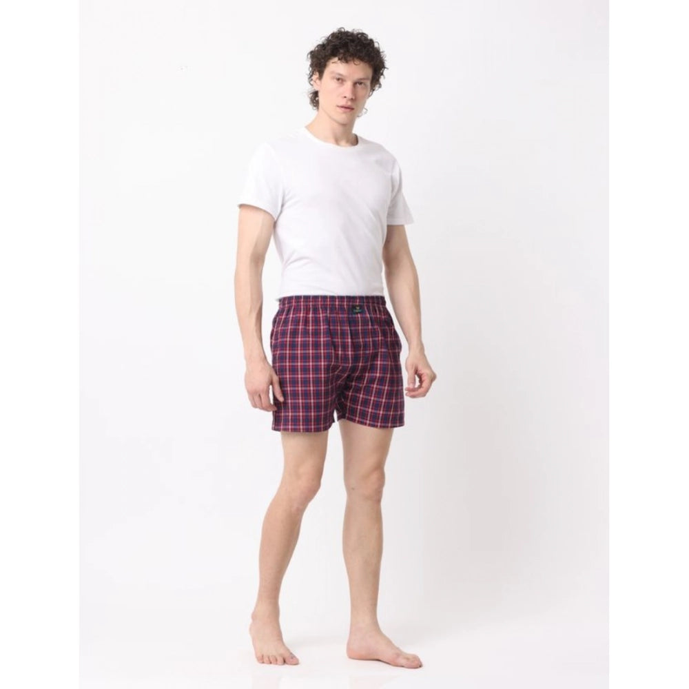 Amfyn Pack_of_2 Men's Polycotton Checked Boxer Shorts (Multicolor)
