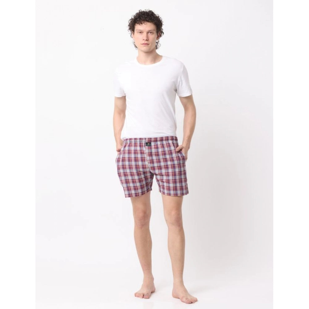 Amfyn Pack_of_2 Men's Polycotton Checked Boxer Shorts (Multicolor)
