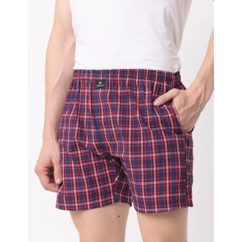 Amfyn Pack_of_2 Men's Polycotton Checked Boxer Shorts (Multicolor)