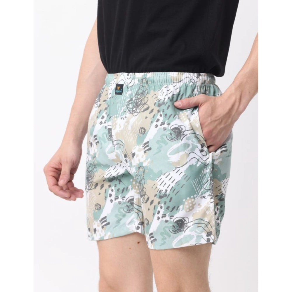 Amfyn Pack_of_2 Men's Polycotton Printed Boxer Shorts (Multicolor)