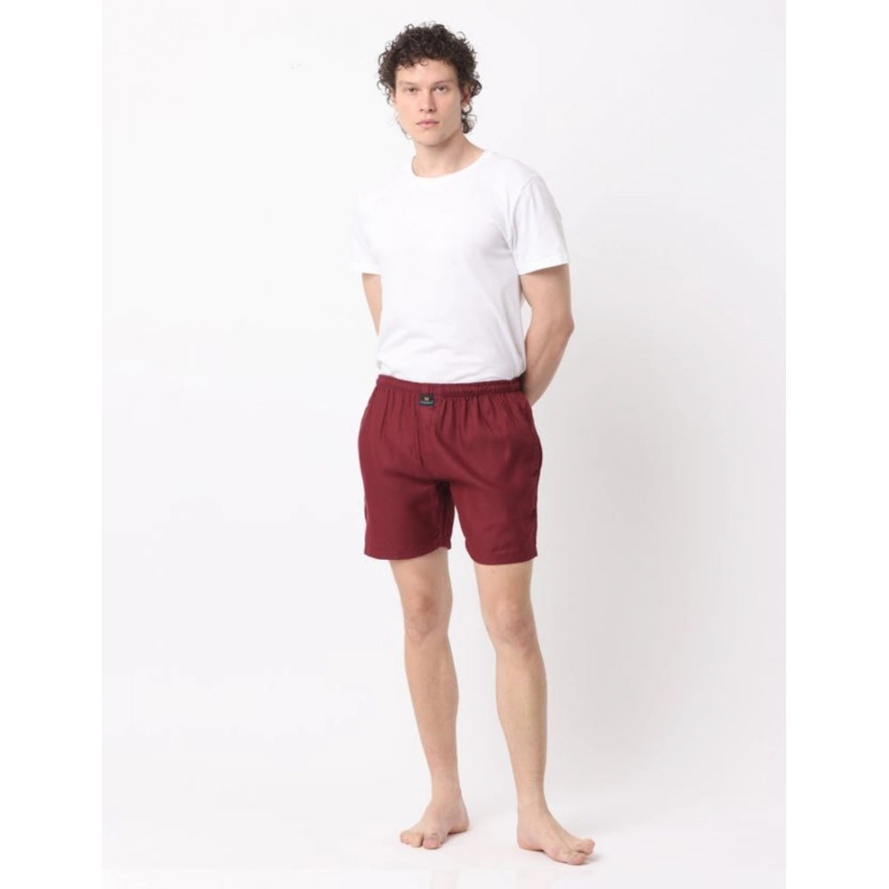 Amfyn Pack_of_2 Men's Polycotton Solid Boxer Shorts (Multicolor)
