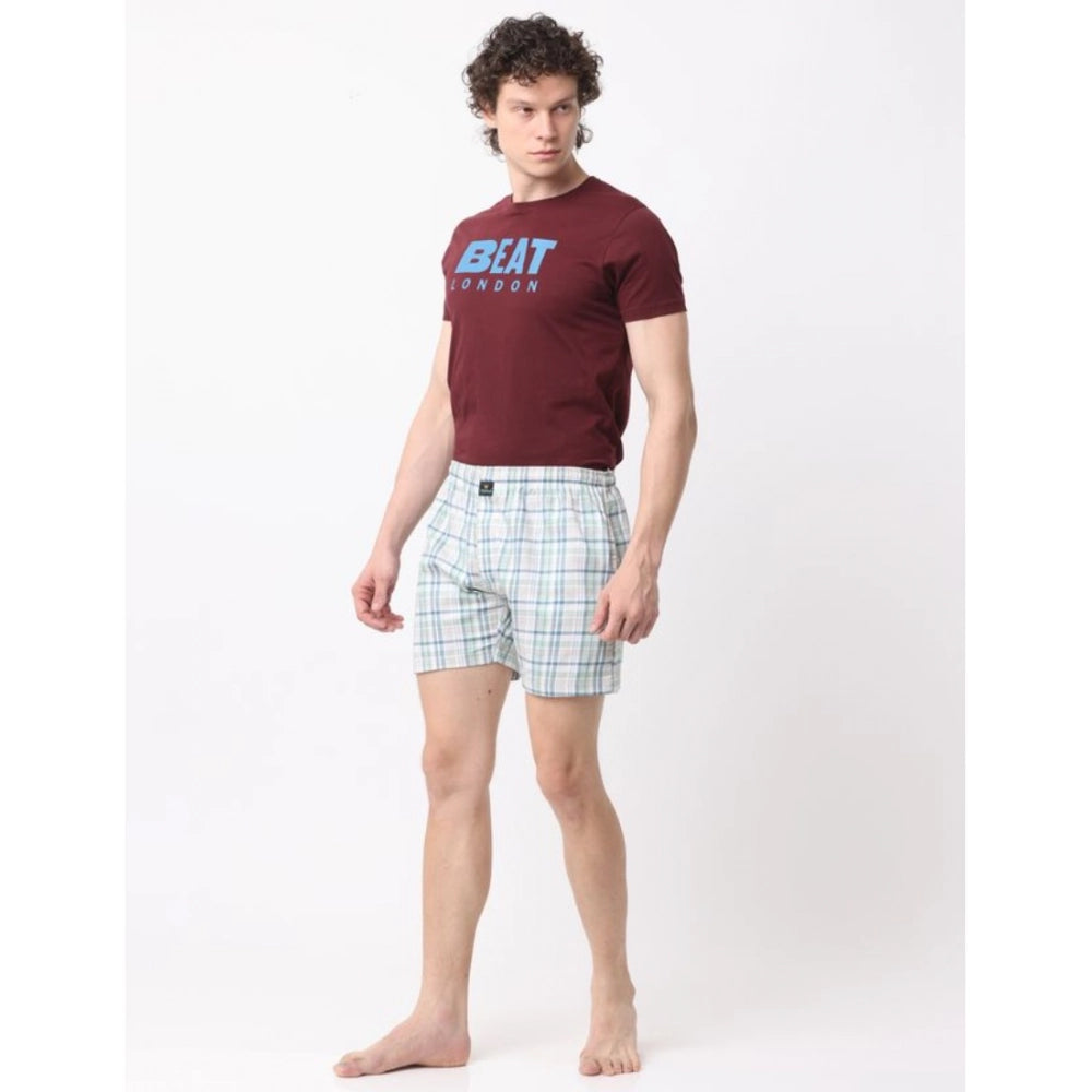 Amfyn Pack_of_2 Men's Polycotton Checked Boxer Shorts (Multicolor)