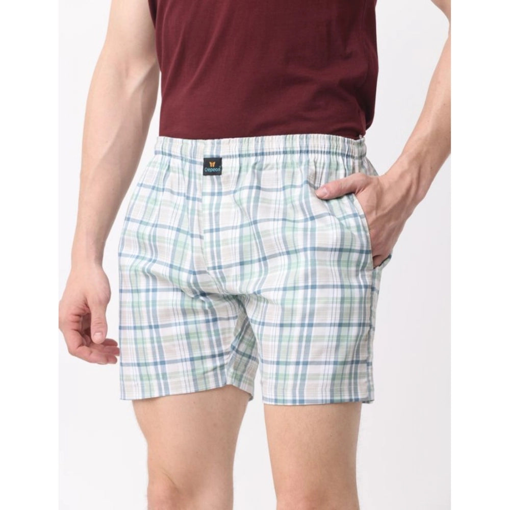 Amfyn Pack_of_2 Men's Polycotton Checked Boxer Shorts (Multicolor)