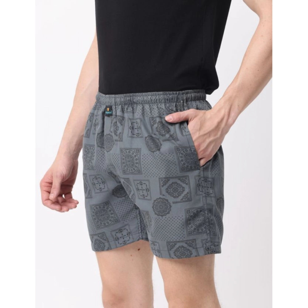 Amfyn Pack_of_2 Men's Polycotton Printed Boxer Shorts (Multicolor)