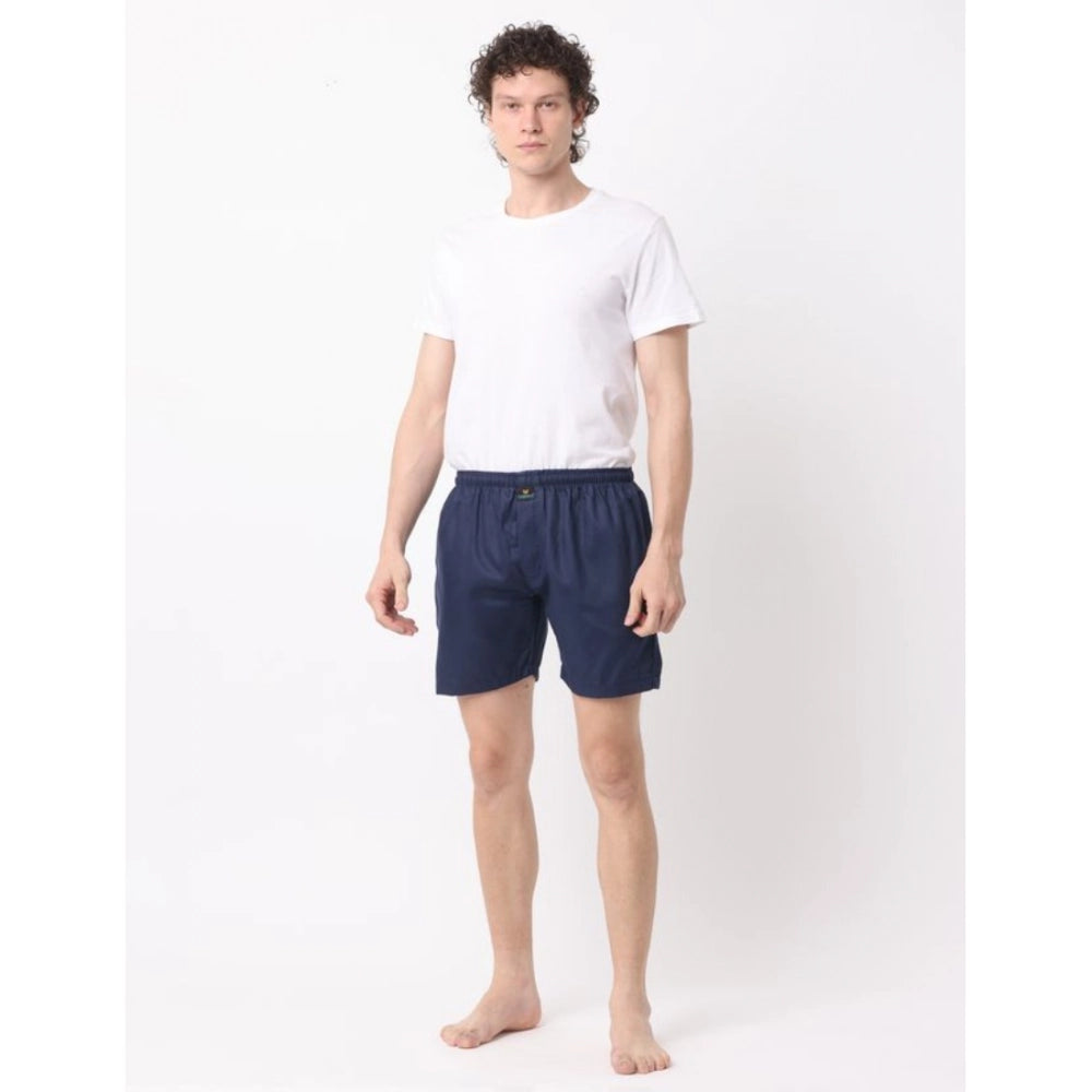 Amfyn Pack_of_2 Men's Polycotton Solid Boxer Shorts (Multicolor)