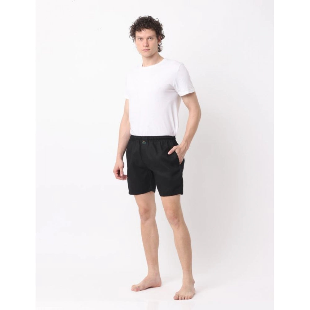 Amfyn Pack_of_2 Men's Polycotton Solid Boxer Shorts (Multicolor)