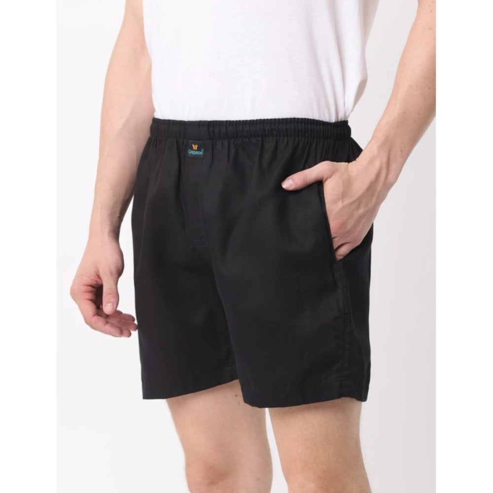 Amfyn Pack_of_2 Men's Polycotton Solid Boxer Shorts (Multicolor)