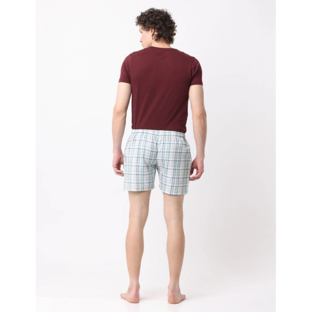 Amfyn Pack_of_2 Men's Polycotton Checked Boxer Shorts (Multicolor)