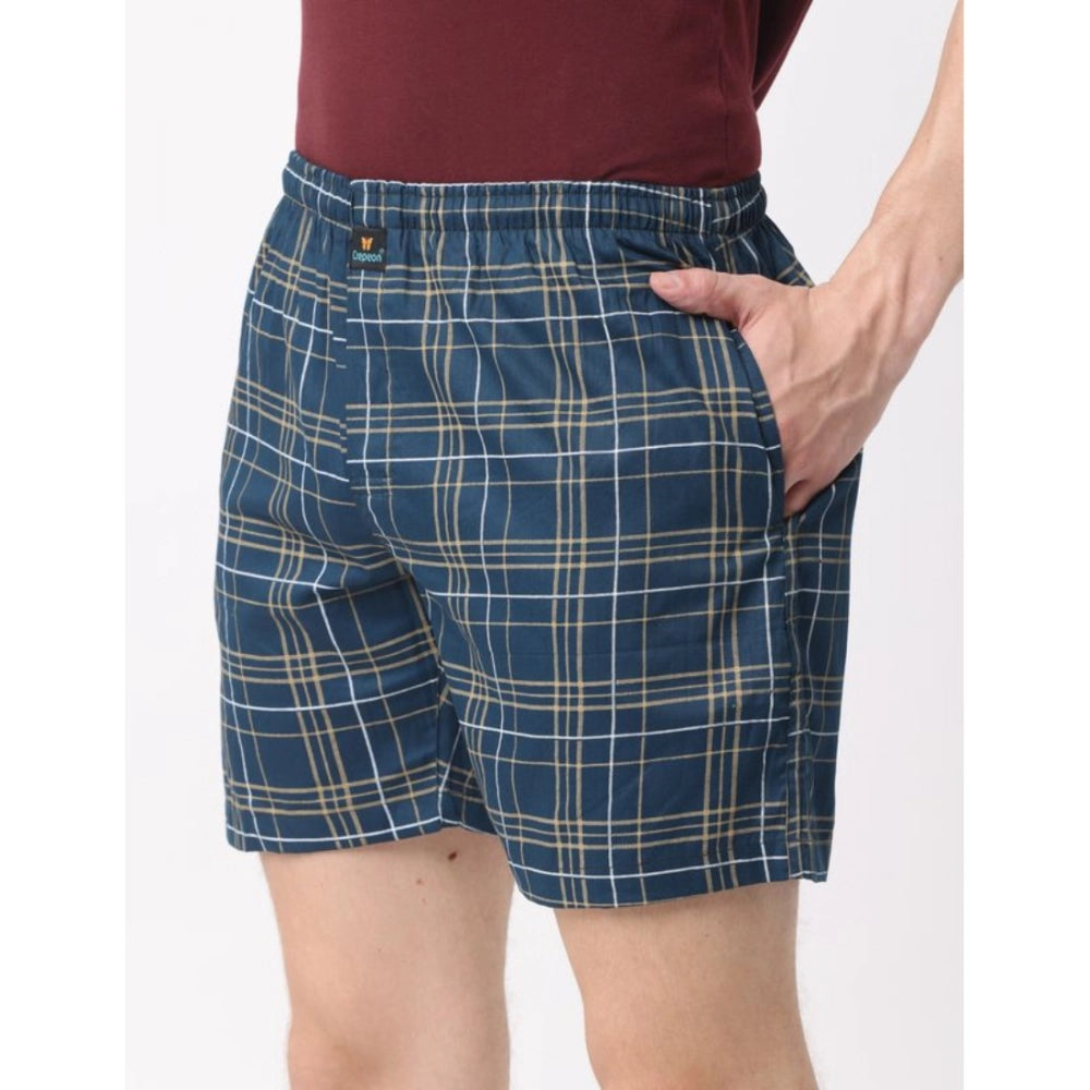 Amfyn Pack_of_2 Men's Polycotton Checked Boxer Shorts (Multicolor)