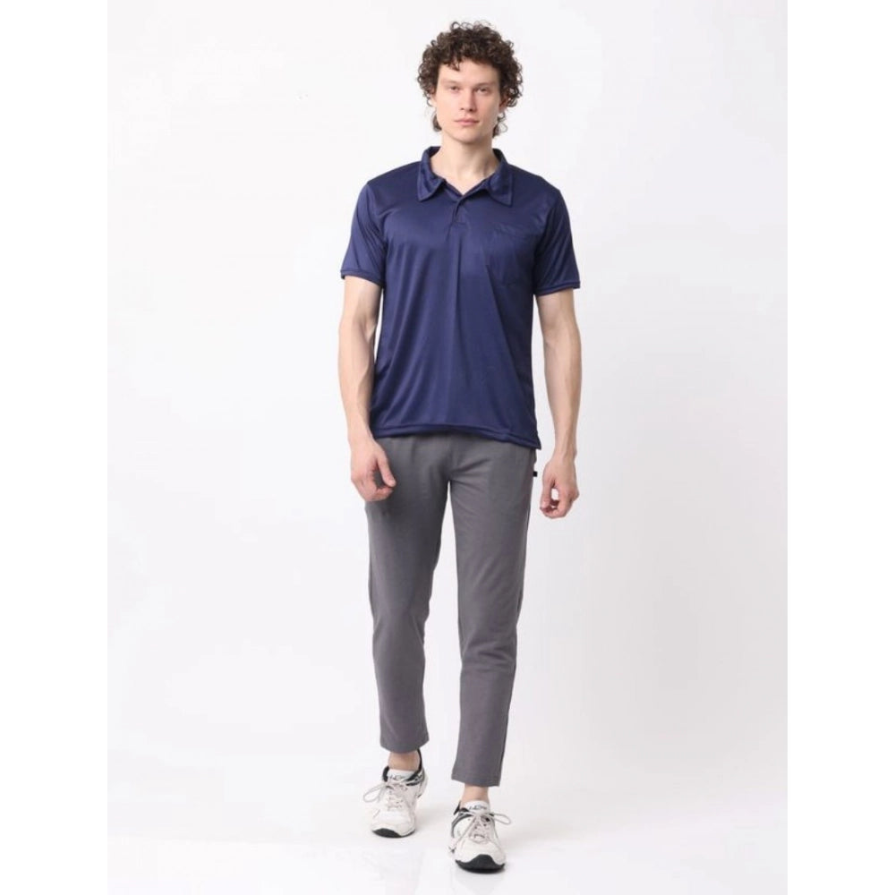 Amfyn Pack of 2 Men's Casual Cotton Blend Solid Short Sleeve Tshirts (Multicolor)