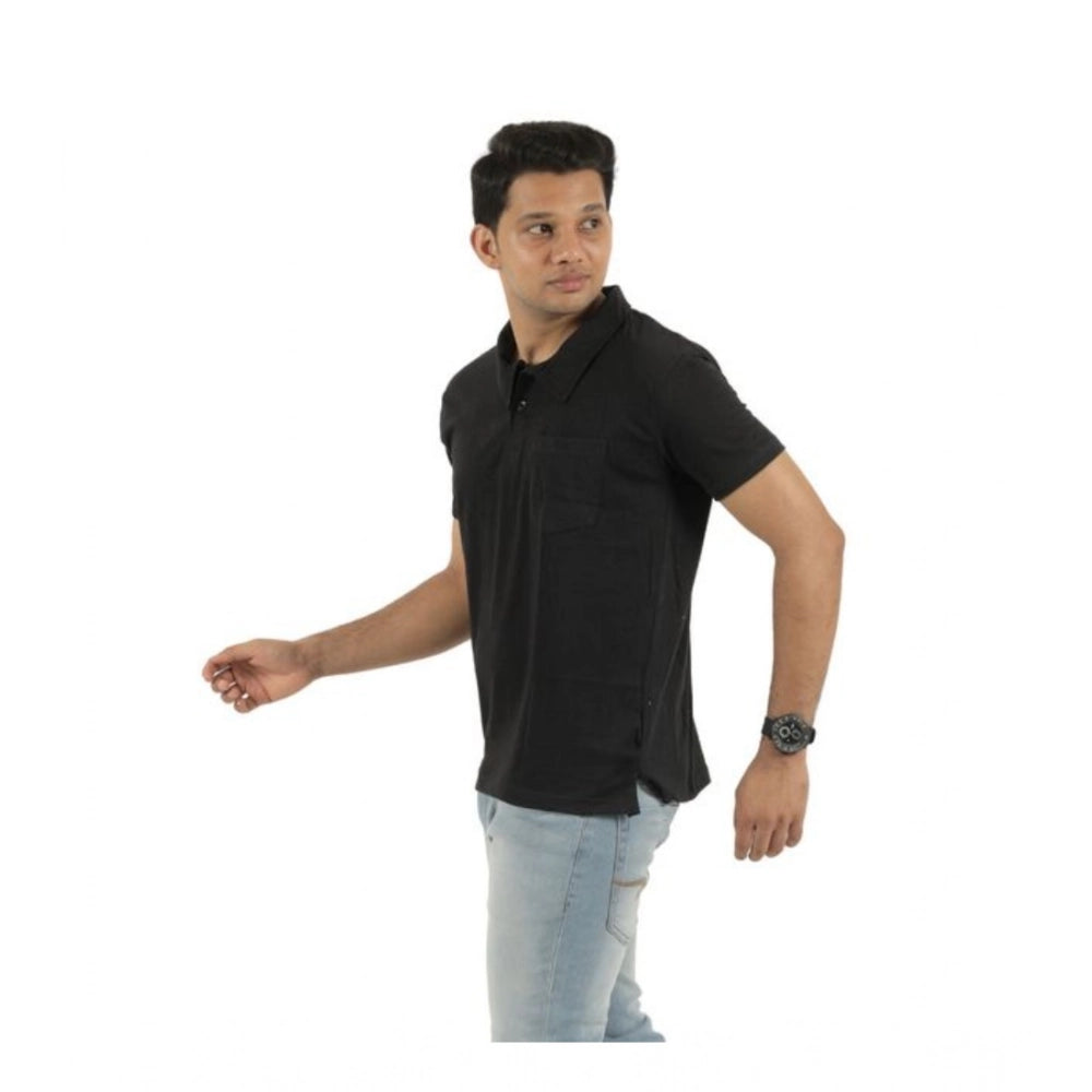 Amfyn Pack of 2 Men's Casual Cotton Solid Short Sleeve Tshirts (Multicolor)