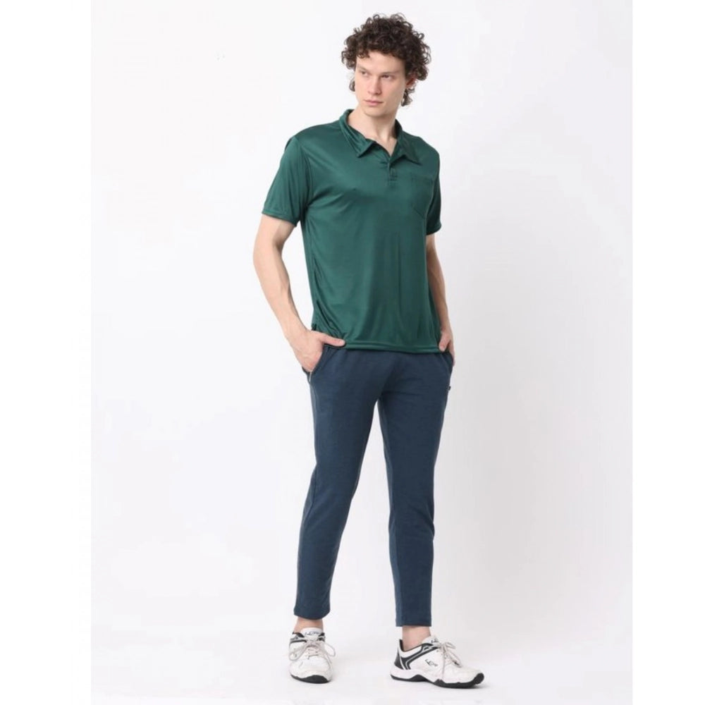 Amfyn Pack of 2 Men's Casual Cotton Blend Solid Short Sleeve Tshirts (Multicolor)