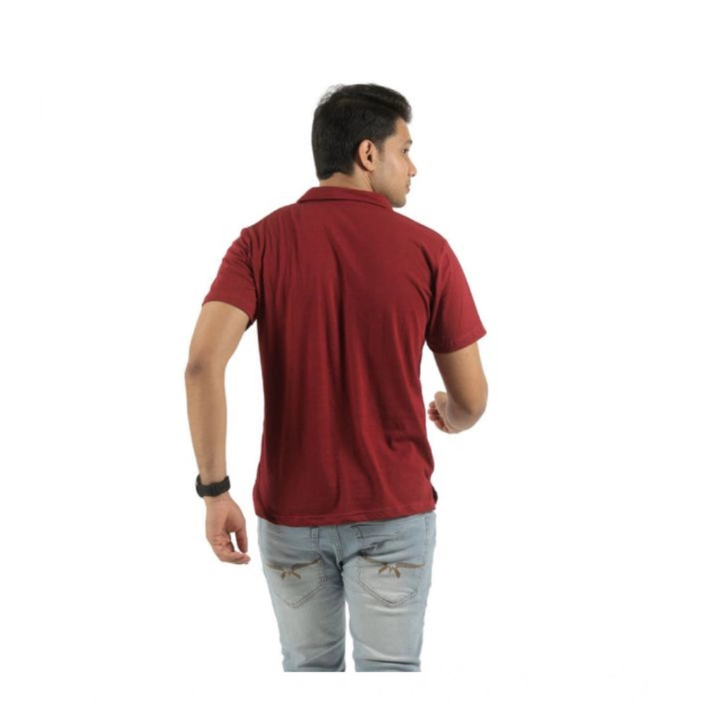 Amfyn Pack of 2 Men's Casual Cotton Solid Short Sleeve Tshirts (Multicolor)