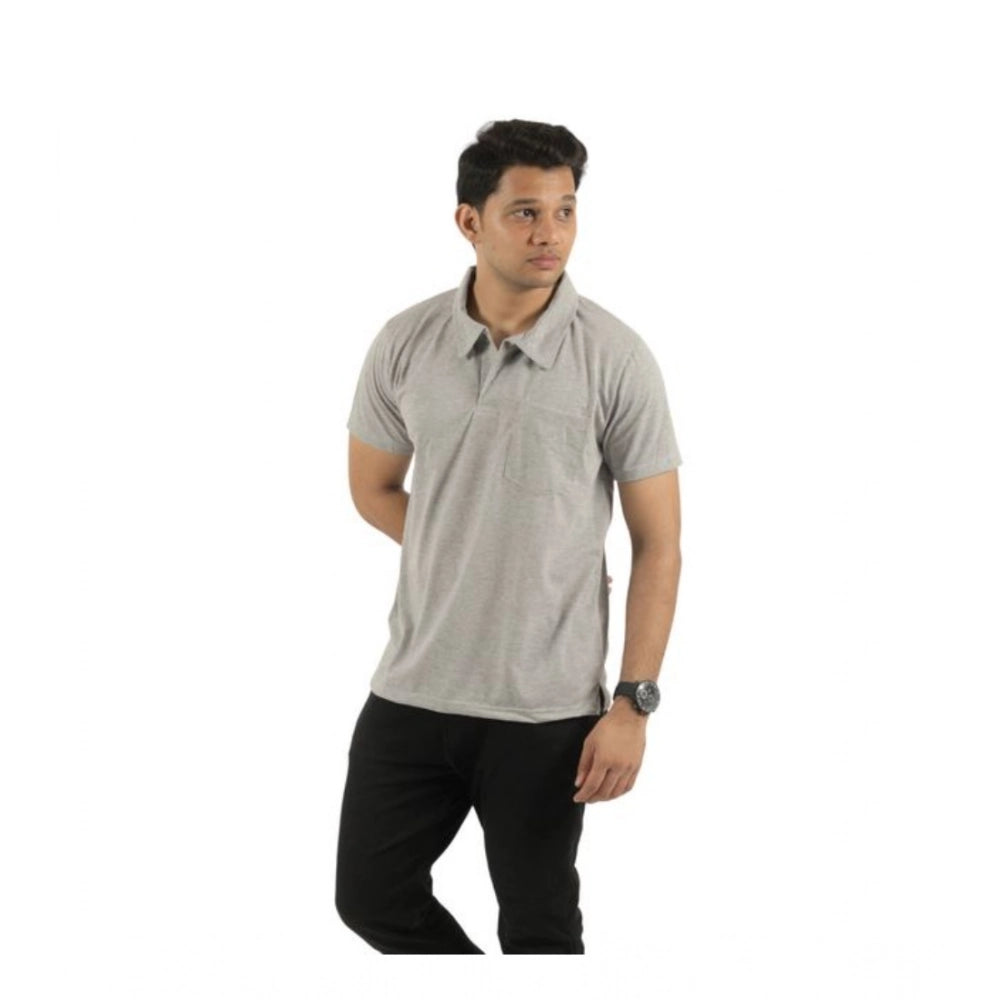 Amfyn Pack of 2 Men's Casual Cotton Solid Short Sleeve Tshirts (Multicolor)