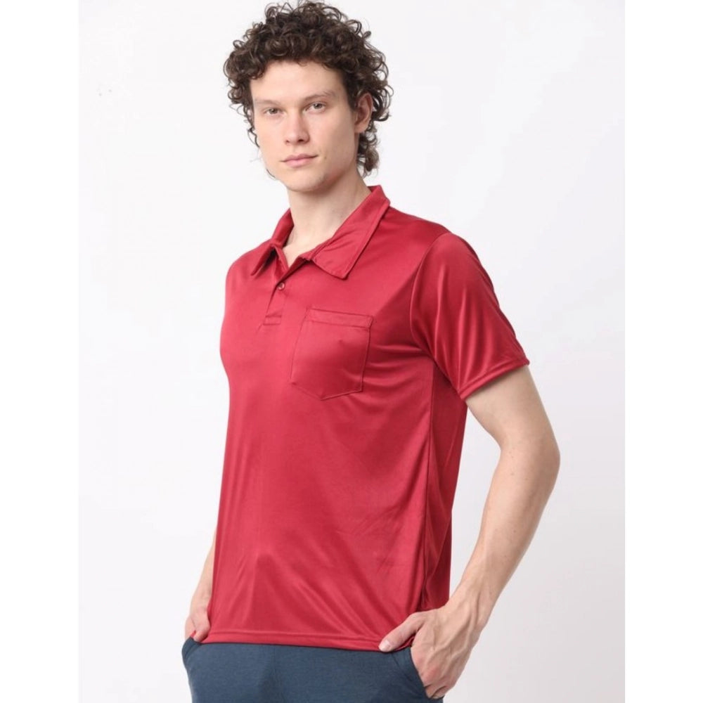 Amfyn Pack of 2 Men's Casual Cotton Blend Solid Short Sleeve Tshirts (Multicolor)