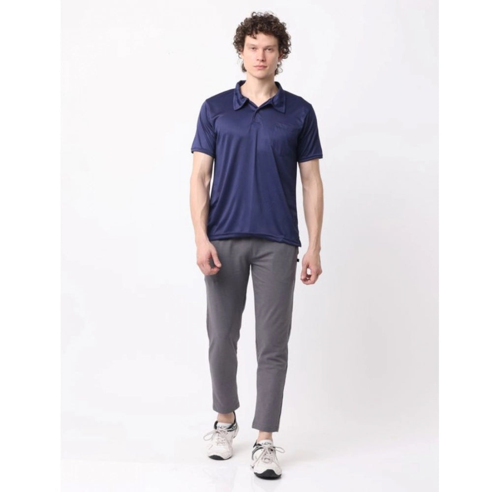 Amfyn Pack of 2 Men's Casual Cotton Blend Solid Short Sleeve Tshirts (Multicolor)