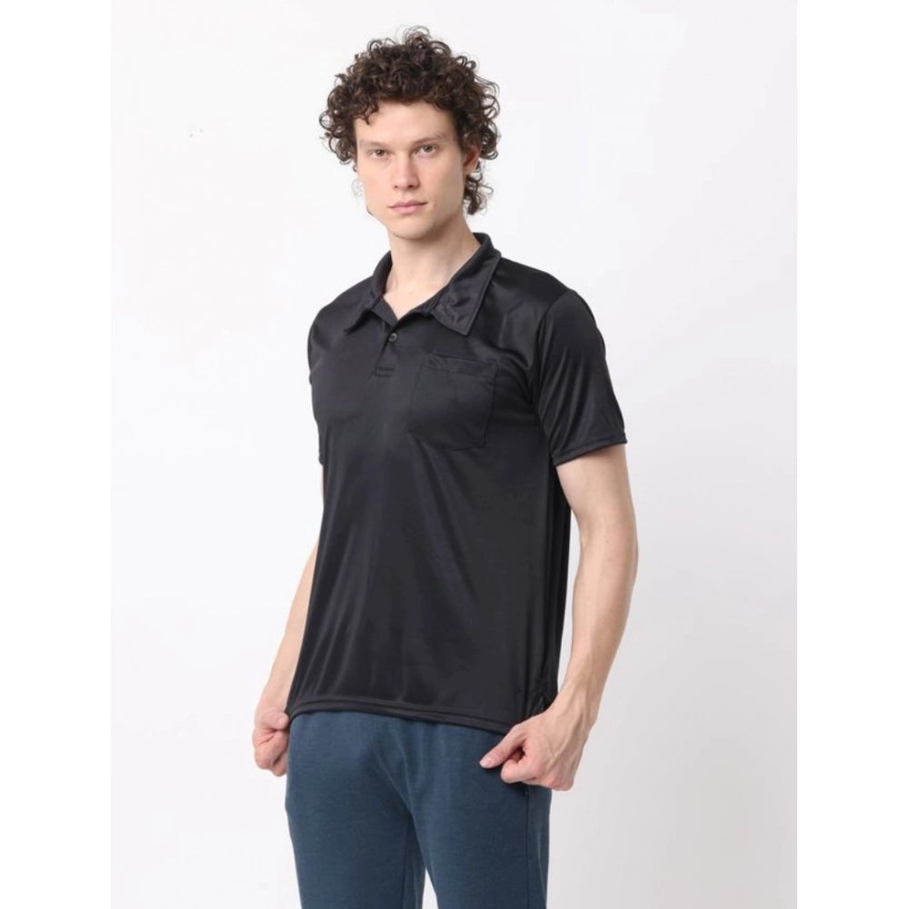 Amfyn Pack of 2 Men's Casual Cotton Blend Solid Short Sleeve Tshirts (Multicolor)