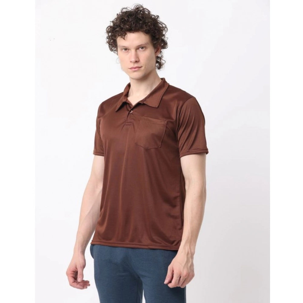 Amfyn Pack of 2 Men's Casual Cotton Blend Solid Short Sleeve Tshirts (Multicolor)