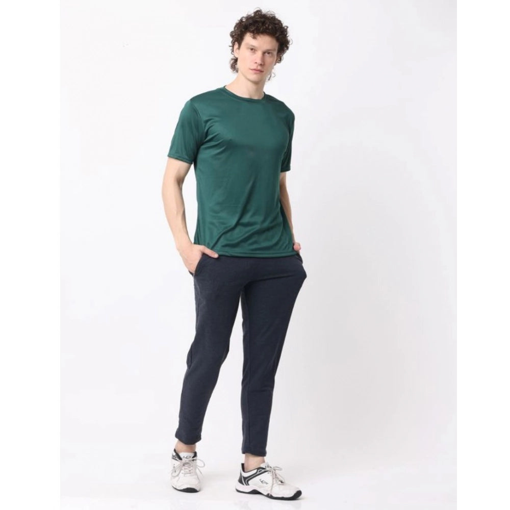 Amfyn Pack of 2 Men's Casual Polyester Blend Solid Short Sleeve Tshirts (Multicolor)