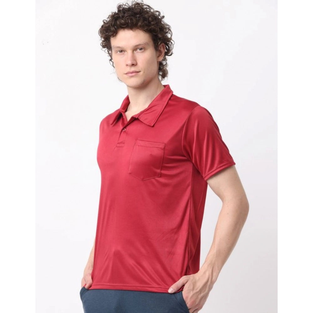 Amfyn Pack of 2 Men's Casual Cotton Blend Solid Short Sleeve Tshirts (Multicolor)