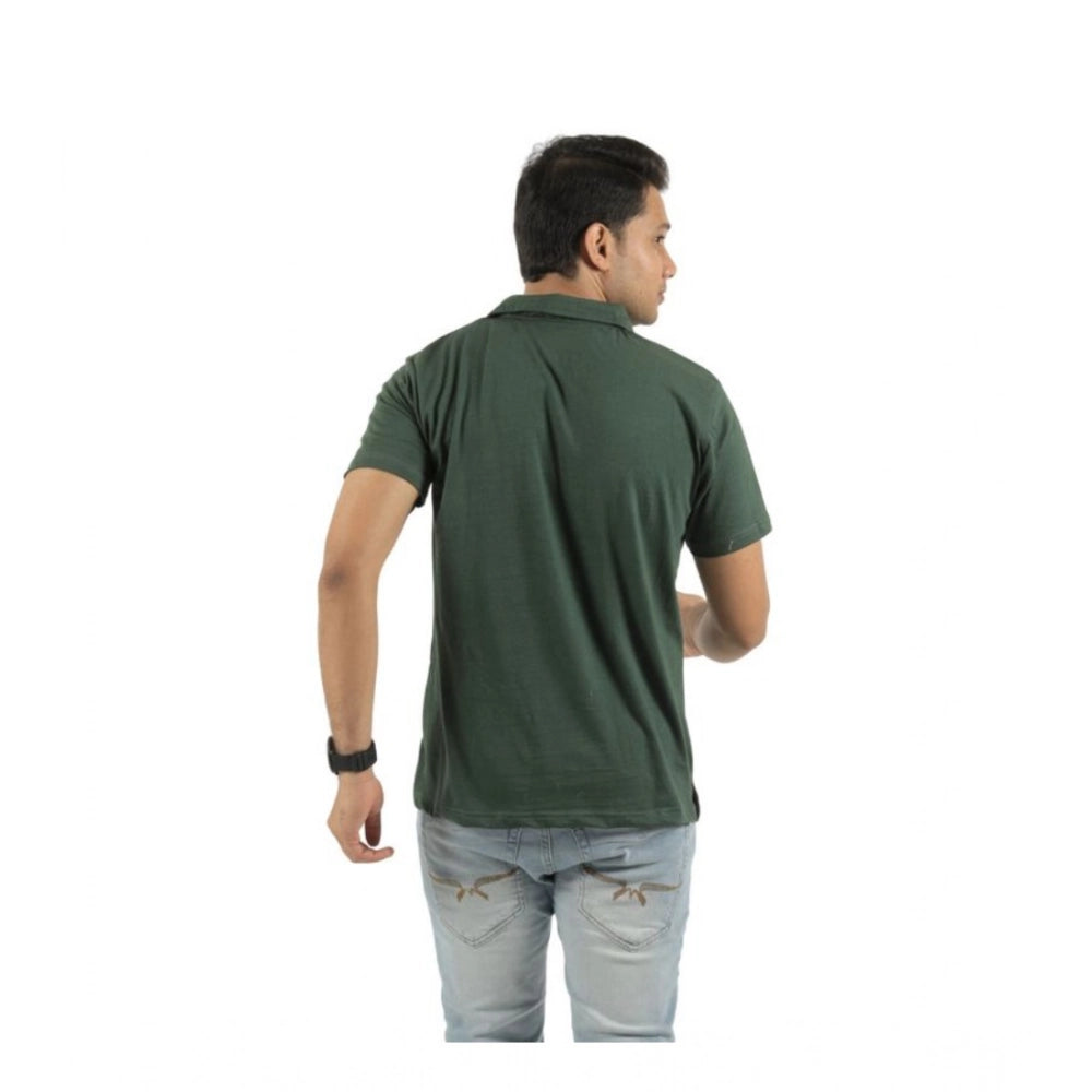 Amfyn Pack of 2 Men's Casual Cotton Solid Short Sleeve Tshirts (Multicolor)