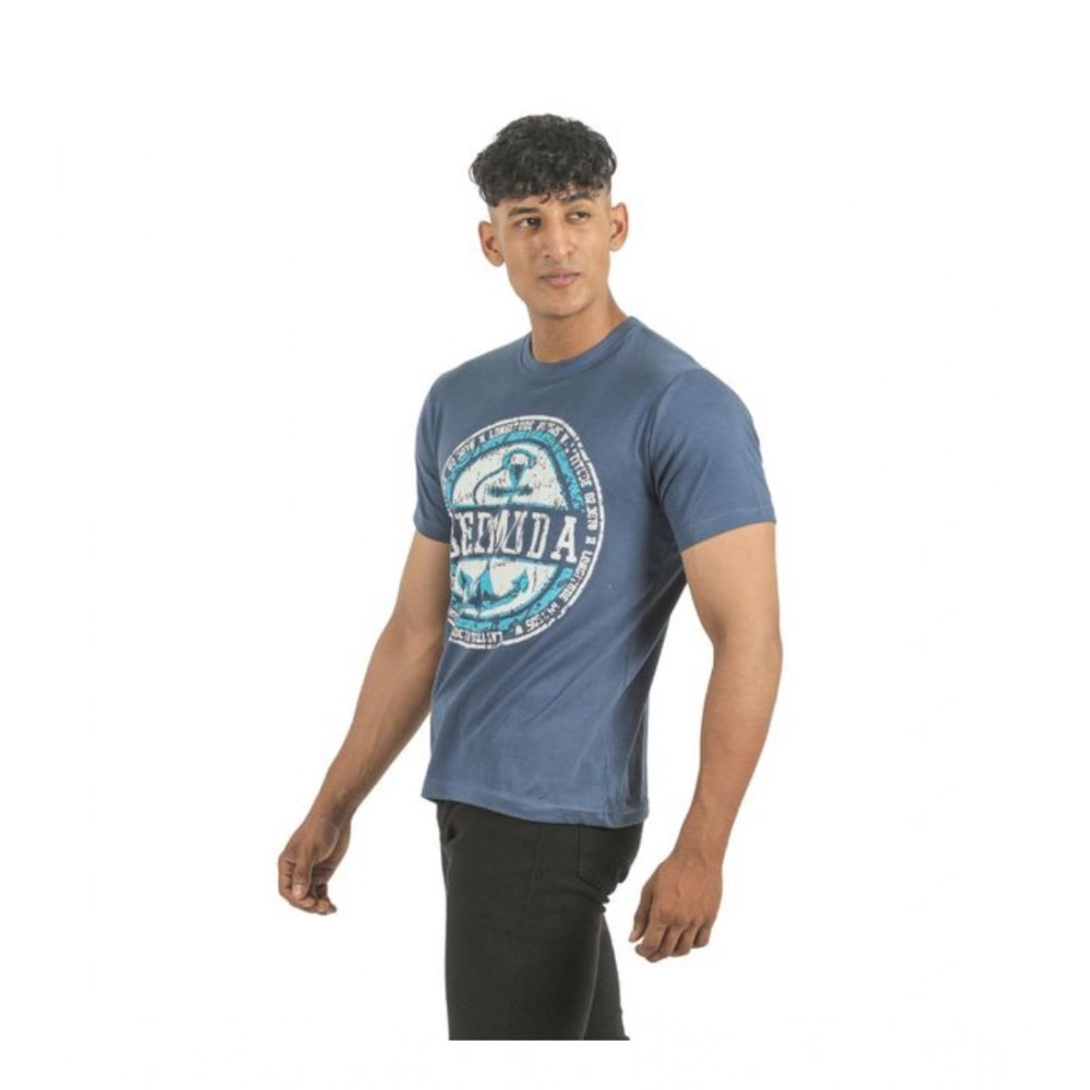 Amfyn Pack of 2 Men's Casual Cotton Printed Short Sleeve Tshirts (Multicolor)