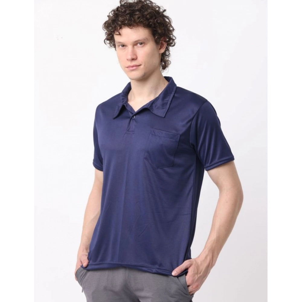 Amfyn Pack of 2 Men's Casual Cotton Blend Solid Short Sleeve Tshirts (Multicolor)