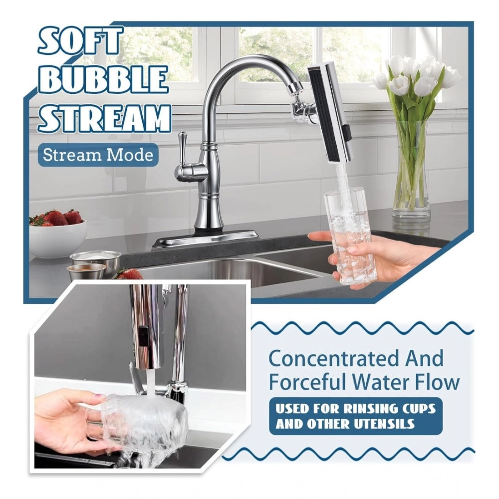 Amfyn Plastic Faucet Waterfall Kitchen Tap Anti Splashing (Silver)