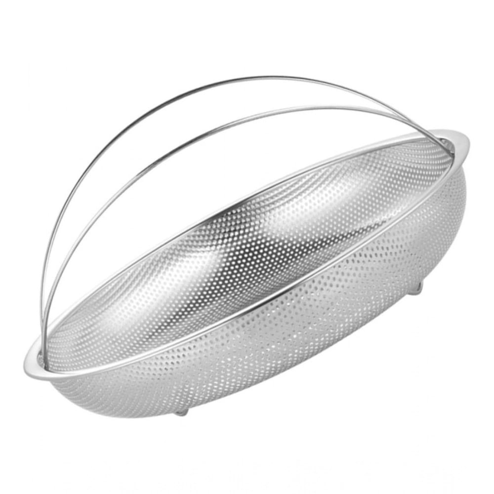Amfyn Steel Basket Plate Household Food Steamer Stainless Steel Handle (Silver)