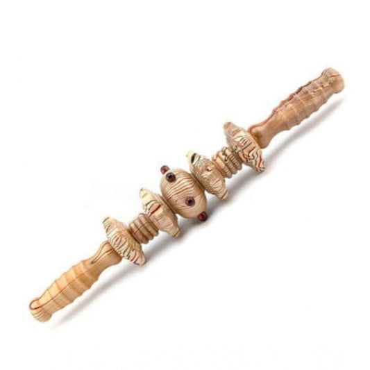 Amfyn Wood 7 Wheels Fancy Gua Sha Massager Roller (Wood)