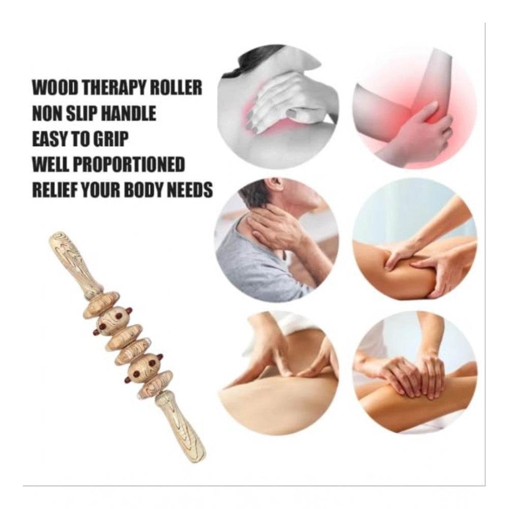 Amfyn Wood 6 Wheel Massage Roller (Wood)